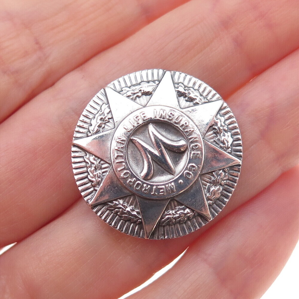 925 Sterling Silver Antique Art Deco Metropolitan Life Insurance Co. Pin Brooch